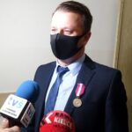 25.02.2021. Jędrzejów. Wyróżnienia dla nauczycieli. Na zdjęciu: Marcin Bielecki - nauczyciel geografii w Zespole Szkół Nr 1 w Jędrzejowie / Ewa Pociejowska-Gawęda / Radio Kielce