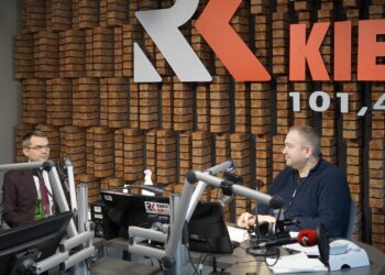 18.02.2021 Radio Kielce. Punkty Widzenia. Na zdjęciu (od lewej): Marcin Różycki - wiceprezydent Kielc i Daniel Lenart - dziennikarz Radia Kielce / Dionizy Krawczyński / Radio Kielce