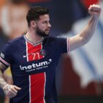 23.02.2021. Paryż. 9. kolejka Ligi Mistrzów: PSG - Łomża Vive Kielce. Na zdjęciu: Elohim Prandi - PSG / EPA/YOAN VALAT