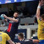 23.02.2021. Paryż. 9. kolejka Ligi Mistrzów: PSG - Łomża Vive Kielce. Na zdjęciu: Elohim Prandi - PSG / EPA/YOAN VALAT