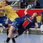 23.02.2021. Paryż. 9. kolejka Ligi Mistrzów: PSG - Łomża Vive Kielce. Na zdjęciu: Luc Steins - PSG / EPA/YOAN VALAT