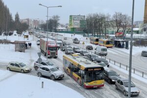 08.02.2021. Kielce. Ulica Grunwaldzka / Piotr Kwaśniewski / Radio Kielce