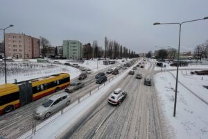 08.02.2021. Kielce. Ulica Grunwaldzka / Piotr Kwaśniewski / Radio Kielce