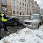 14.02.2021 Kielce. Wypadek na ul. Seminaryjskiej / Wiktor Taszłow / Radio Kielce