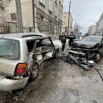 14.02.2021 Kielce. Wypadek na ul. Seminaryjskiej / Wiktor Taszłow / Radio Kielce