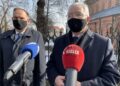 26.02.2021 Sandomierz. Na zdjęciu od lewej poseł Marek Kwitek, poseł Krzysztof Lipiec / Grażyna Szlęzak-Wójcik / Radio Kielce