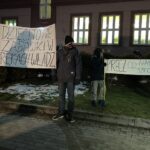 04.02.2021. Sandomierz. Protest rodziców Szkoły Podstawowej nr 2 / Grażyna-Szlęzak-Wójcik / Radio Kielce