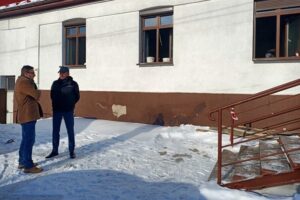 26.02.2021. Piekoszów. Remont budynku Biblioteki Centrum Kultury w Piekoszowie / piekoszow.pl