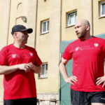 Biegi żołnierzy z flagami. Na zdjęciu: mjr Andrzej Szostak i płk Paweł Chabielski / Marzena Mąkosa / Radio Kielce