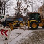 07.02.2021. Ostrowiec Św. Awaria wodociągu na ulicy Kopernika / Emilia Sitarska / Radio Kielce