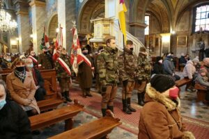 14.02.2021 Kielce. Bazylia katedralna. Msza święta w rocznicę powstania Armii Krajowej / Wiktor Taszłow / Radio Kielce