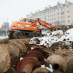 18.02.2021. Kielce. Prace modernizacyjne przy alei IX Wieków Kielc / Wiktor Taszłow / Radio Kielce