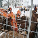 18.02.2021. Kielce. Prace modernizacyjne przy alei IX Wieków Kielc / Wiktor Taszłow / Radio Kielce