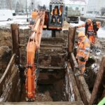 18.02.2021. Kielce. Prace modernizacyjne przy alei IX Wieków Kielc / Wiktor Taszłow / Radio Kielce