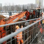 18.02.2021. Kielce. Prace modernizacyjne przy alei IX Wieków Kielc / Wiktor Taszłow / Radio Kielce