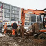 18.02.2021. Kielce. Prace modernizacyjne przy alei IX Wieków Kielc / Wiktor Taszłow / Radio Kielce
