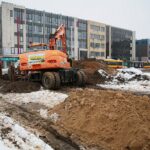 18.02.2021. Kielce. Prace modernizacyjne przy alei IX Wieków Kielc / Wiktor Taszłow / Radio Kielce