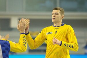 18.02.2021. Kielce. Liga Mistrzów. Mecz Łomża Vive Kielce - Elverum Handball / Wiktor Taszłow / Radio Kielce