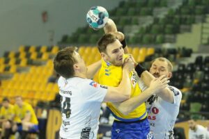 18.02.2021. Kielce. Liga Mistrzów. Mecz Łomża Vive Kielce - Elverum Handball / Wiktor Taszłow / Radio Kielce