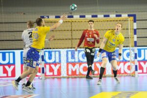 18.02.2021. Kielce. Liga Mistrzów. Mecz Łomża Vive Kielce - Elverum Handball / Wiktor Taszłow / Radio Kielce