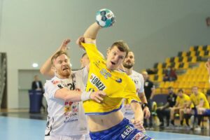 18.02.2021. Kielce. Liga Mistrzów. Mecz Łomża Vive Kielce - Elverum Handball / Wiktor Taszłow / Radio Kielce