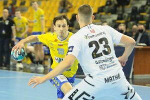 18.02.2021. Kielce. Liga Mistrzów. Mecz Łomża Vive Kielce - Elverum Handball / Wiktor Taszłow / Radio Kielce