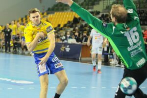 18.02.2021. Kielce. Liga Mistrzów. Mecz Łomża Vive Kielce - Elverum Handball / Wiktor Taszłow / Radio Kielce