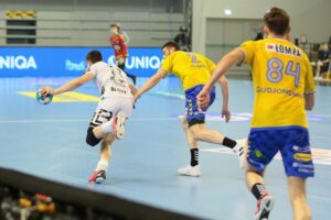 18.02.2021. Kielce. Liga Mistrzów. Mecz Łomża Vive Kielce - Elverum Handball / Wiktor Taszłow / Radio Kielce