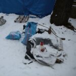 02.02.2021. Kielce. Dziura w murze Parku Miejskiego w Kielcach / Wiktor Taszłow / Radio Kielce