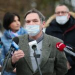 03.02.2021. Kielce. Konferencja w parku miejskim. Na zdjęciu: Krzysztof Myśliński - Muzeum Historii Kielc / Wiktor Taszłow / Radio Kielce