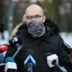 03.02.2021. Kielce. Konferencja w parku miejskim. Na zdjęciu: Sebastian Wróblewski - architekt krajobrazu / Wiktor Taszłow / Radio Kielce