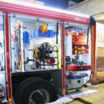 05.02.2021. Niewachlów. Przekazanie nowego wozu strażackiego / Wiktor Taszłow / Radio Kielce