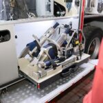 05.02.2021. Niewachlów. Przekazanie nowego wozu strażackiego. Na zdjęciu (od lewej): Łukasz Korus - asystent wiceminister Anny Krupki, Krzysztof Słoń - senator, Mariusz Gosek - poseł / Wiktor Taszłow / Radio Kielce