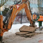 09.02.2021. Kielce. Awaria wodociągu przy ulicy Artwińskiego / Wiktor Taszłow / Radio Kielce