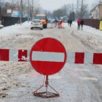 10.02.2021. Kielce. Zamknięta ulica Artwińskiego / Wiktor Taszłow / Radio Kielce