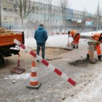 10.02.2021. Kielce. Zamknięta ulica Artwińskiego / Wiktor Taszłow / Radio Kielce