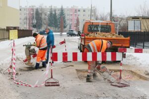 10.02.2021. Kielce. Zamknięta ulica Artwińskiego / Wiktor Taszłow / Radio Kielce