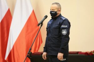 11.02.2021. Kielce. Europejski Dzień Numeru 112. Na zdjęciu: insp. Jarosław Tokarczyk - pierwszy zastępca Komendanta Wojewódzkiego Policji w Kielcach / Wiktor Taszłow / Radio Kielce