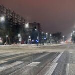 09.02.2021 Kielce. Zima na drogach. Skrzyżowanie ulicy Warszawskiej i Alei Tysiąclecia Państwa Polskiego / Robert Felczak / Radio Kielce