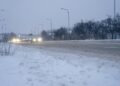 09.02.2021 Kielce. Zima na drogach. Ulica Łódzka / Robert Felczak / Radio Kielce