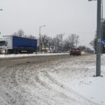 09.02.2021 Kielce. Zima na drogach. Ulica Łódzka / Robert Felczak / Radio Kielce