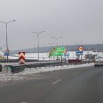 09.02.2021 Kielce. Zima na drogach. Węzeł Kielce Zachód / Robert Felczak / Radio Kielce