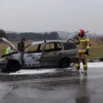 04.03.2021. Wrzosówka. Pożar samochodu / OSP KSRG Kozłów
