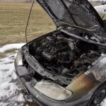 04.03.2021. Wrzosówka. Pożar samochodu / OSP KSRG Małogoszcz/Facebook