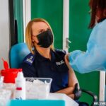 26.03.2021. Kielce. Szczepienia służb mundurowych przeciw COVID-19. Na zdjeciu: insp. Agata Malasińska-Nagórny - zastępca komendanta wojewódzkiego Policji w Kielcach / KWP w Kielcach