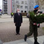 01.03.2021. Jędrzejów. Obchody Narodowego Dnia Pamięci Żołnierzy Wyklętych. Na zdjęciu: Marek Bogusławski - wicemarszałek województwa świętokrzyskiego / Ewa Pociejowska-Gawęda / Radio Kielce