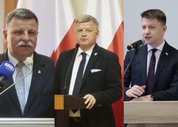 Na zdjęciu (od lewej): Andrzej Kryj - poseł PiS, Jarosław Rusiecki - senator PiS i Bartłomiej Dorywalski - poseł PiS / Jarosław Kubalski / Radio Kielce