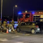 24.03.2021 Kielce. Kolizja na skrzyżowaniu al. IX Wieków Kielc, ul. Sandomierskiej, Źródłowej i al. Solidarności / Piotr Kwaśniewski / Radio Kielce