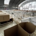 11.03.2021 Kielce. Wyposażenie szpitala tymczasowego w Targach Kielce / Piotr Kwaśniewski / Radio Kielce