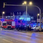 24.03.2021 Kielce. Kolizja na skrzyżowaniu al. IX Wieków Kielc, ul. Sandomierskiej, Źródłowej i al. Solidarności / Piotr Kwaśniewski / Radio Kielce